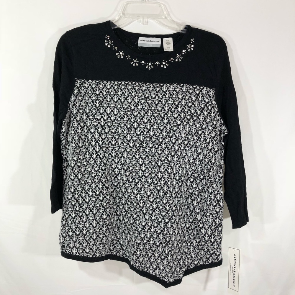 Alfred Dunner Theater Dist Asymmetric Sweater PXL - Picture 1 of 8